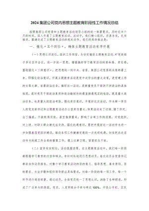 2024集团公司党内思想主题教育阶段性工作情况总结.docx