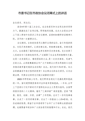 市委书记在市政协会议闭幕式上的讲话.docx