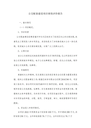 公交配套建设项目绩效评价报告.docx