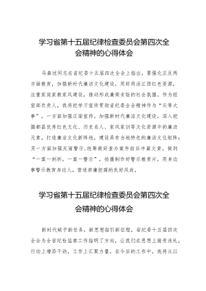 党员干部学习贯彻省第十五届纪律检查委员会第四次全会精神的心得体会十二篇.docx