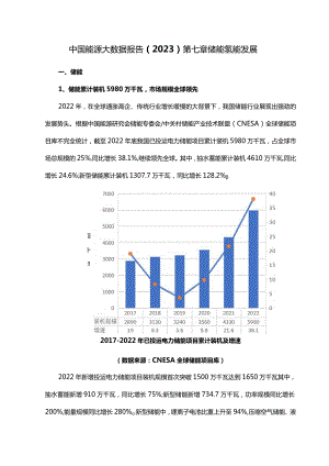 中国能源大数据报告(2023)第七章储能氢能发展.docx