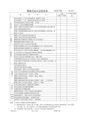 模板作业安全检查表检查日期年月日.docx