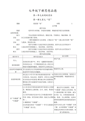 教科版七年级下册思想品德教案.docx