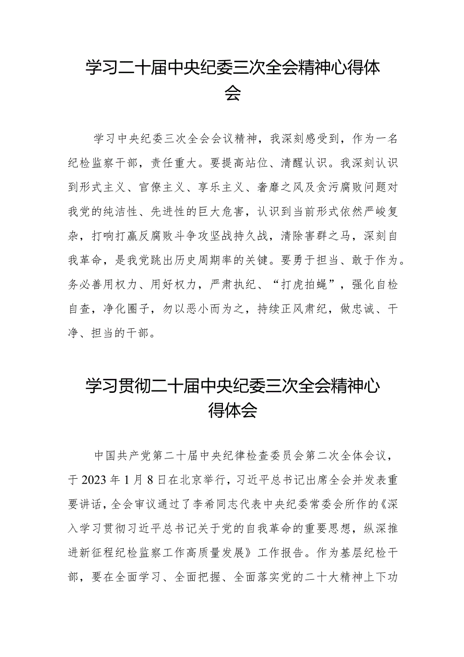 学习贯彻二十届中央纪委三次全会精神心得体会精选合集二十篇.docx_第3页