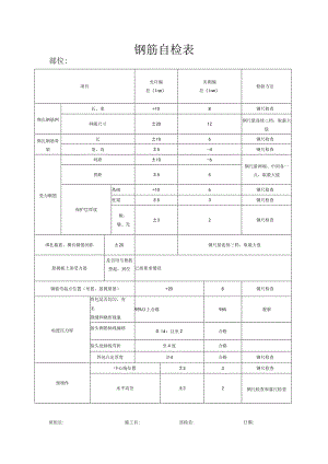 建筑工地钢筋工地自检表.docx