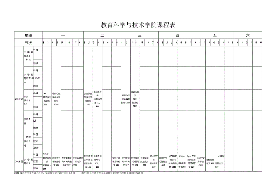 教育科学与技术学院课程表.docx_第1页