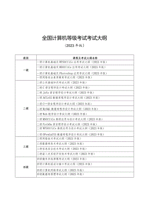 全国计算机等级考试考试大纲.docx