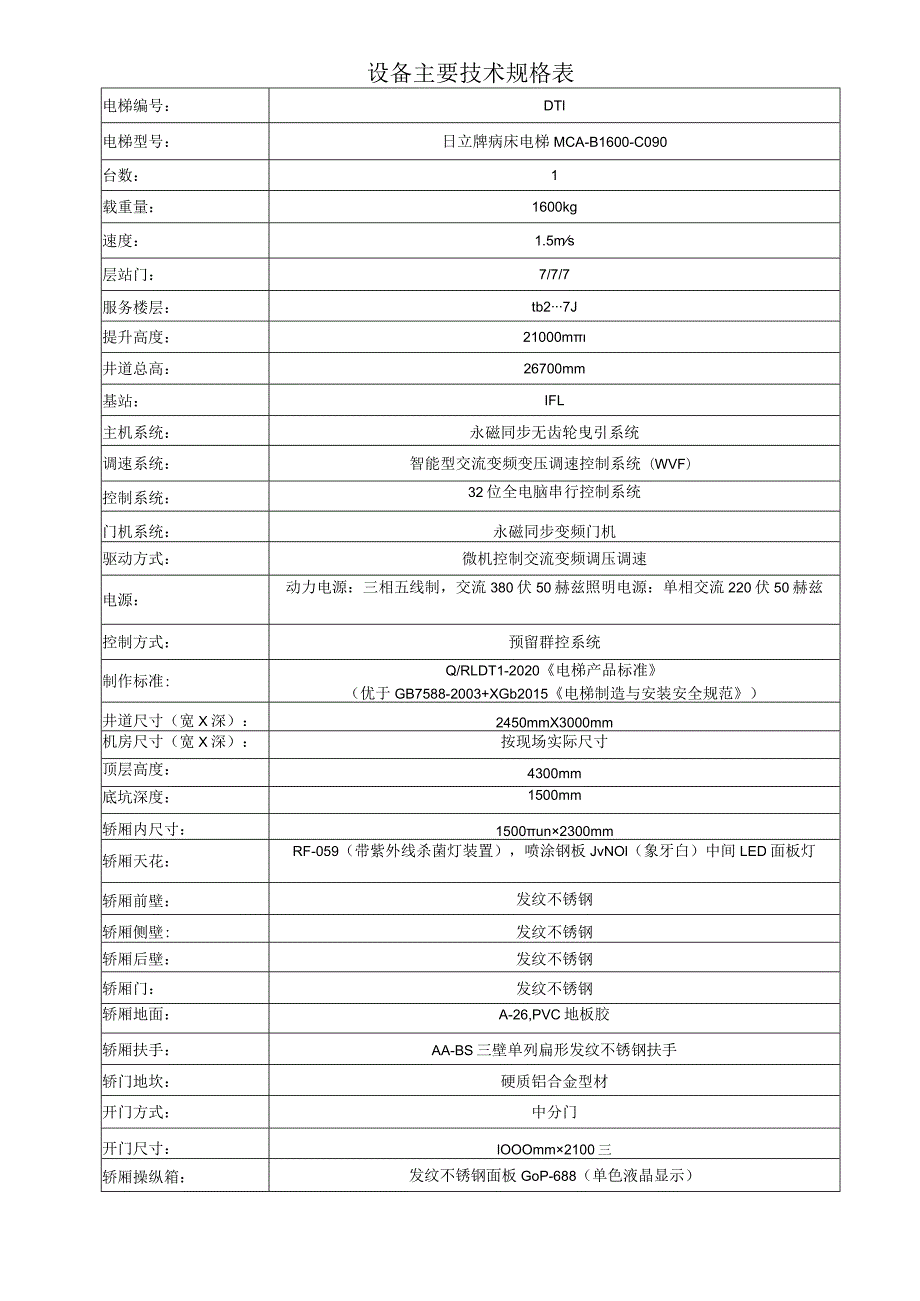 设备主要技术规格表.docx_第1页