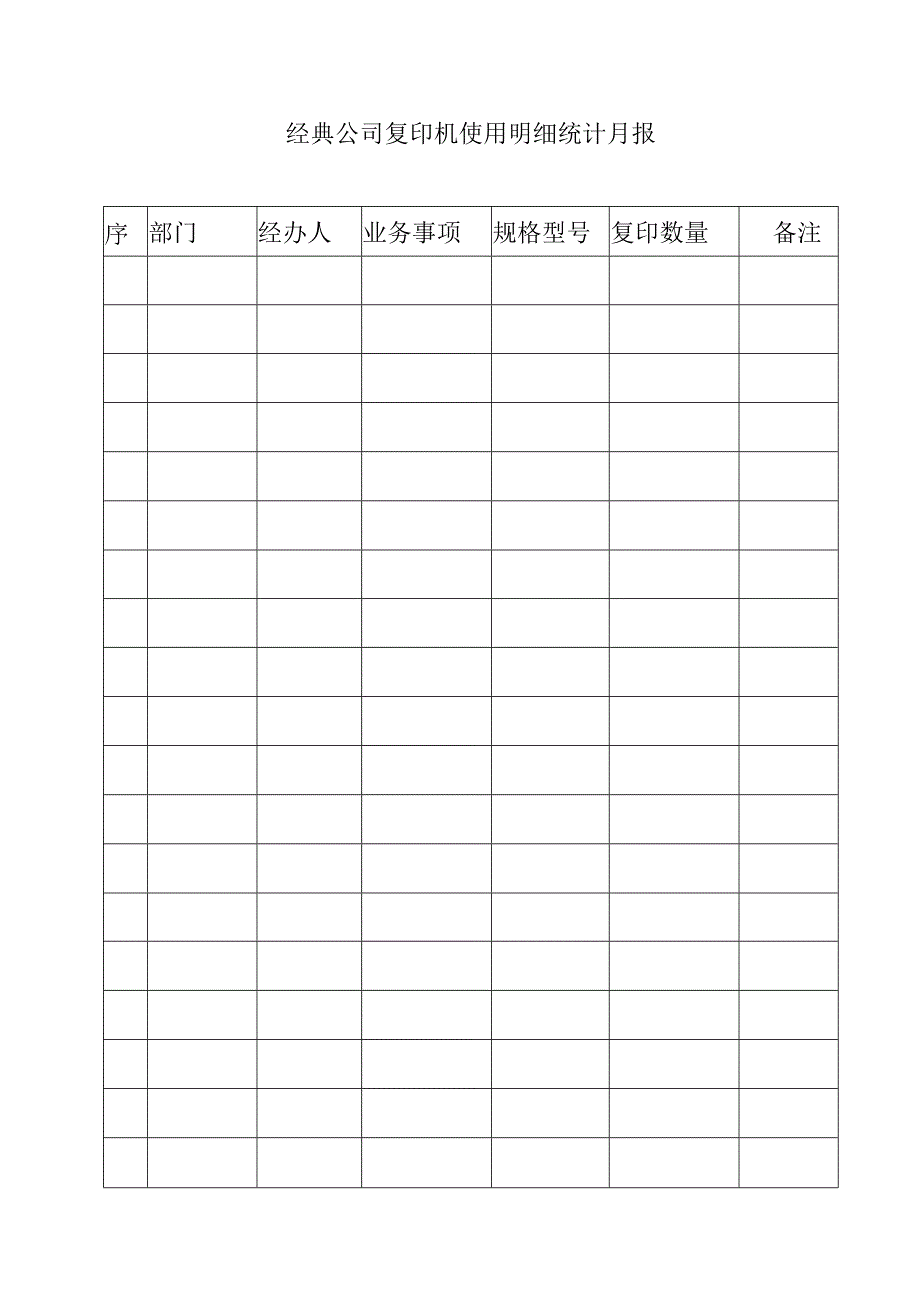 经典公司复印机使用明细统计月报.docx_第1页