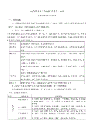 《电气设备运行与检修》教学设计方案.docx