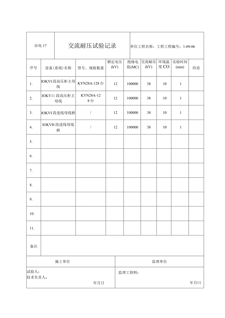 站电17 交流耐压试验记录.docx_第1页