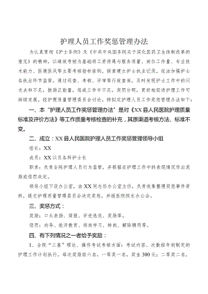 护理人员工作奖惩管理办法.docx