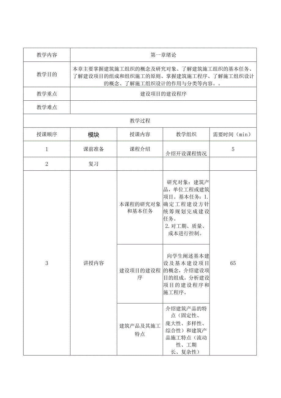 施工组织与管理教学设计.docx_第1页