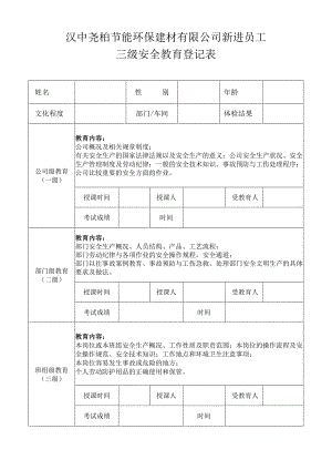 2022年新员工安全教育表.docx