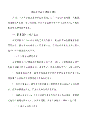 超宽带行业发展建议报告.docx