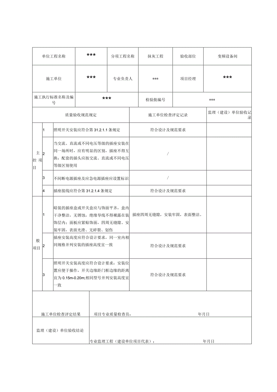 表A.96 导管敷设及穿配线检验批质量验收记录表.docx_第2页