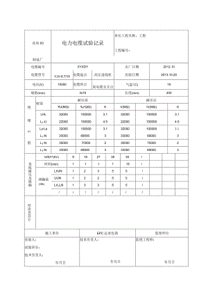 站电03 电力电缆试验记录（高压室-隔离变）.docx