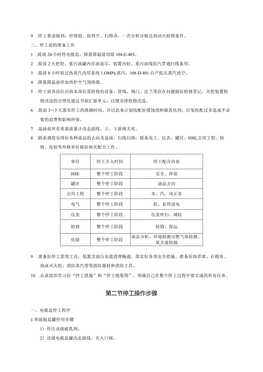 常减压蒸馏装置首次试车方案-停工操作方案.docx_第2页