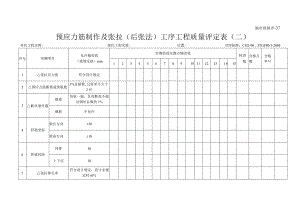 渝市政验评37 预应力筋制作及张拉(后张法)工序工程质量评定表(二).docx