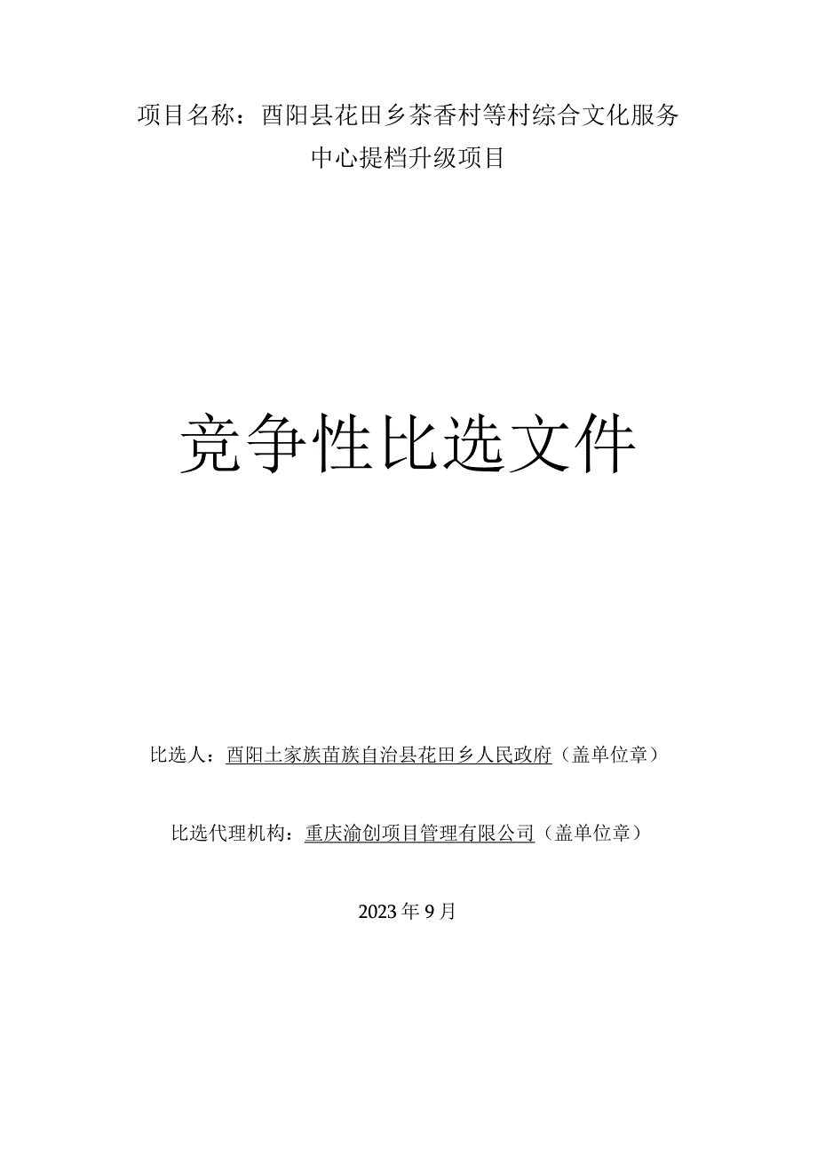 村综合文化服务中心提档升级项目招标文件.docx_第1页