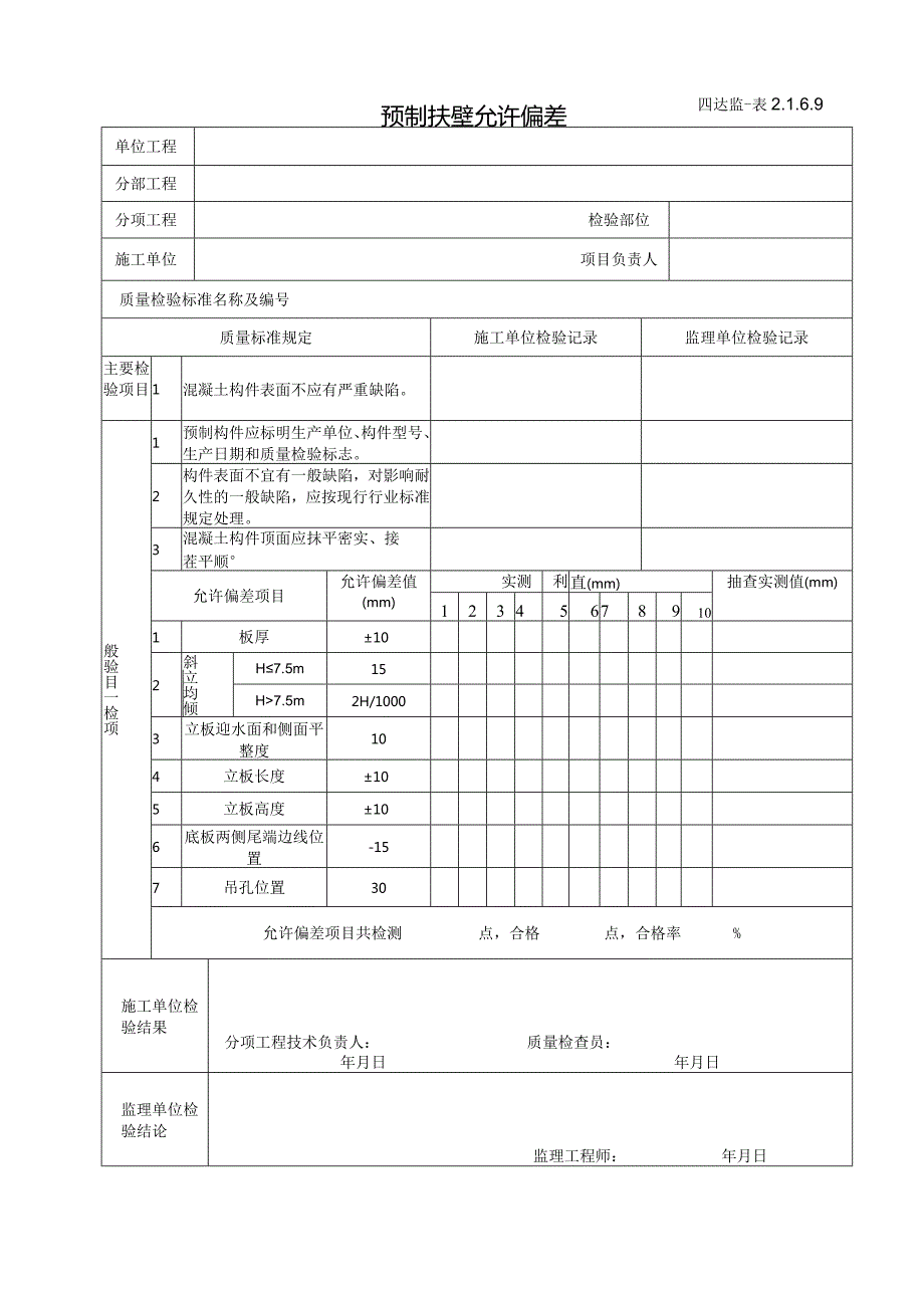 2.1.6.9预制扶壁允许偏差.docx_第1页