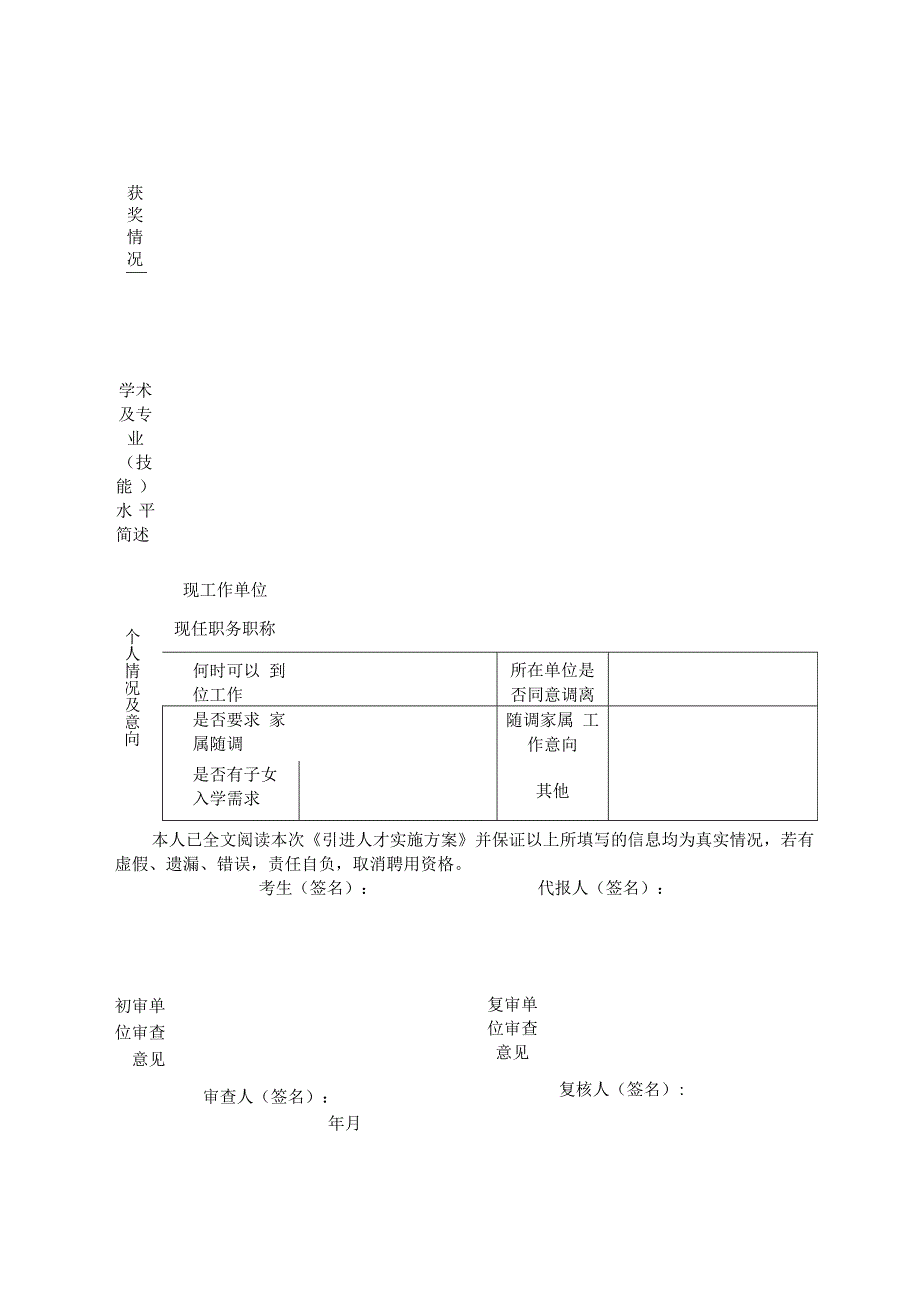 2024年公开吸收引进急需紧缺人才报名表.docx_第3页