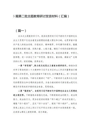 5篇第二批主题教育研讨发言材料.docx