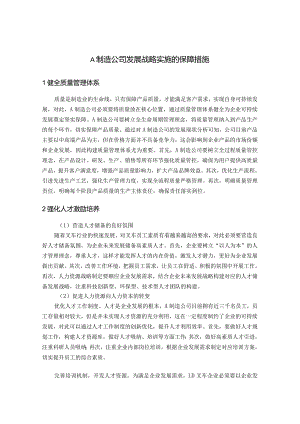 A制造公司发展战略实施的保障措施.docx