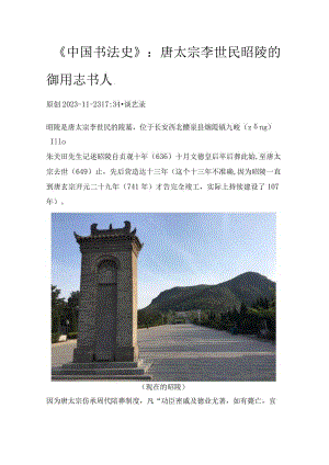 《跟着布丁学书法史》109：唐太宗李世民昭陵的御用志书人.docx