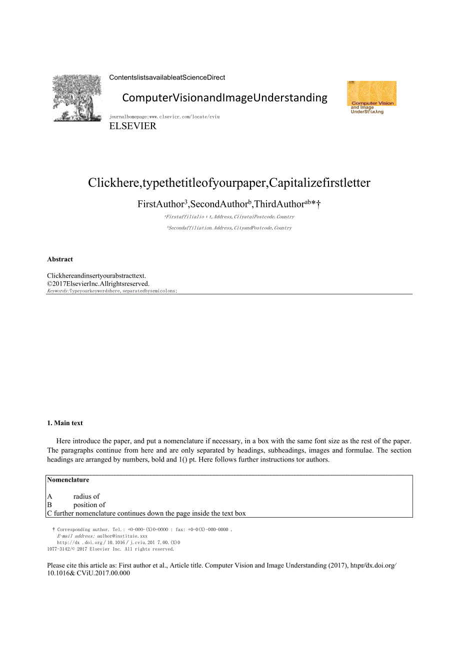 Elsevier期刊《ComputerVisionandImageUnderstanding》论文投稿模板.docx_第1页