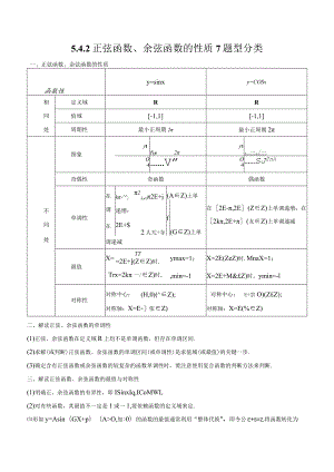 5.4.2正弦函数余弦函数的性质7题型分类.docx