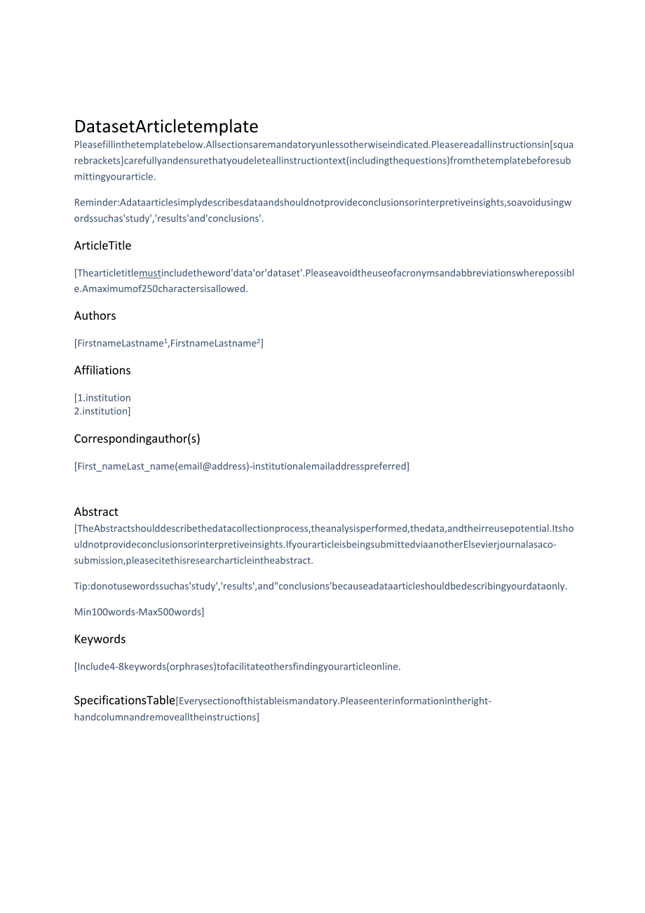 Elsevier期刊《Dataset》论文投稿模板.docx_第2页