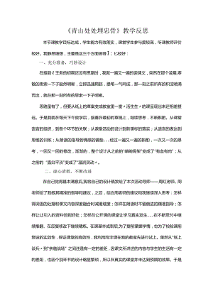 《青山处处埋忠骨》教学反思.docx