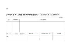 4.《马铃薯播种期气象服务规程》（征求意见稿）征求意见表.docx