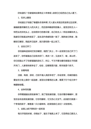 你家猫咪是不是已经不把自己当猫了？快来对照以下5种表现.docx