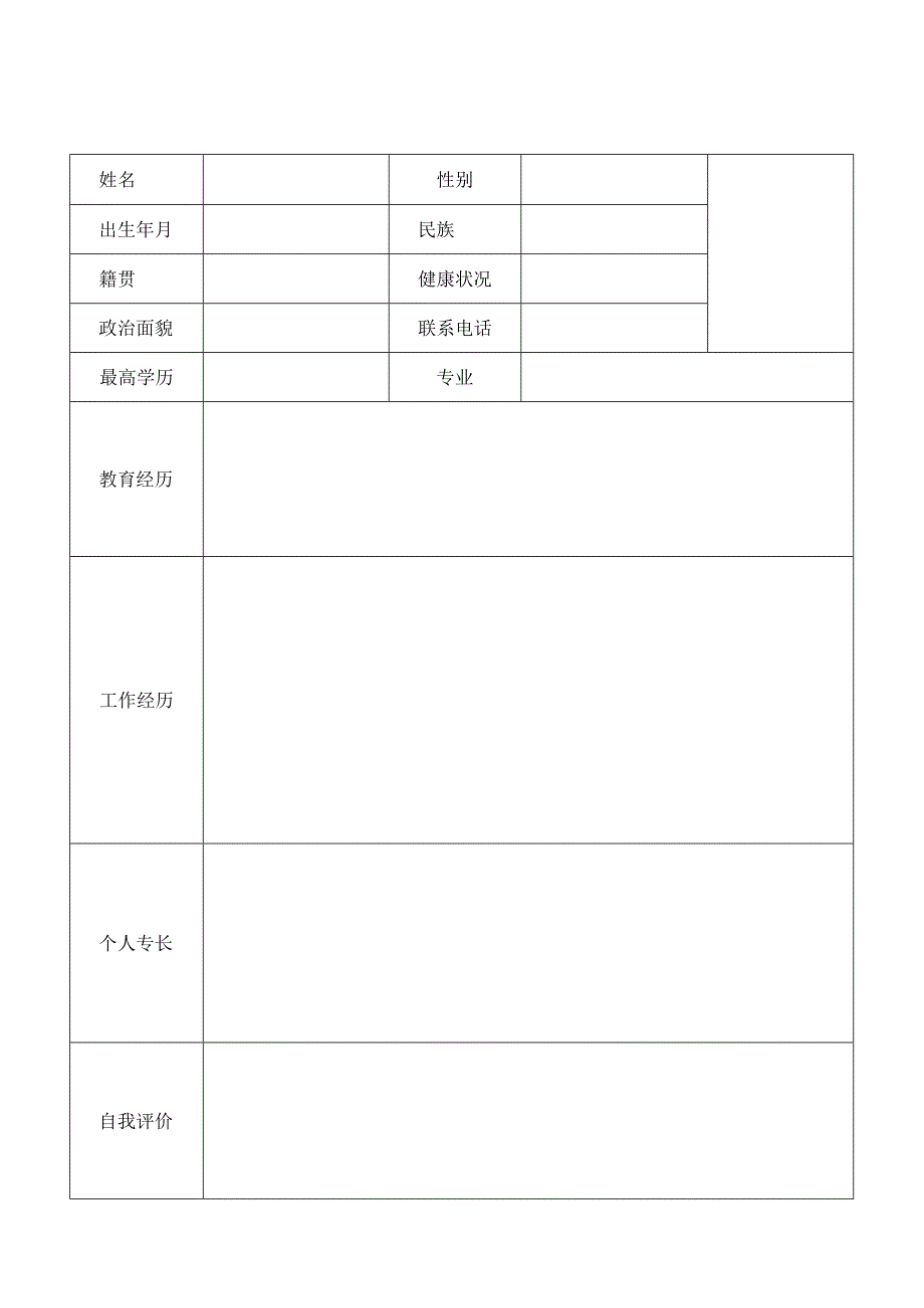 个人空白简历标准表(37).docx_第3页