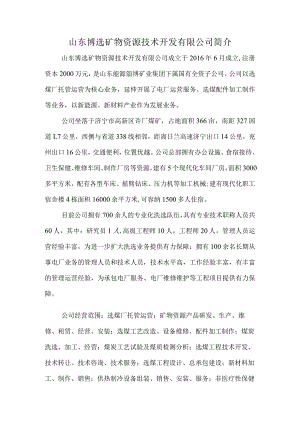 山东博选矿物资源技术开发有限公司简介.docx