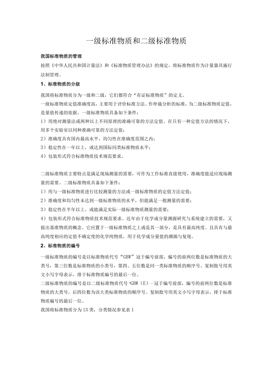 一级标准物质和二级标准物质.docx_第1页
