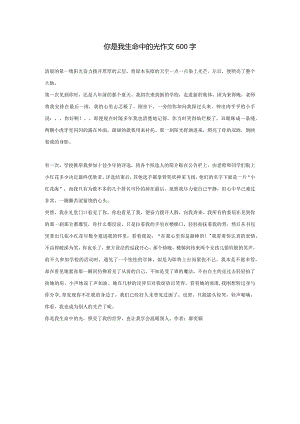 你是我生命中的光作文600字.docx