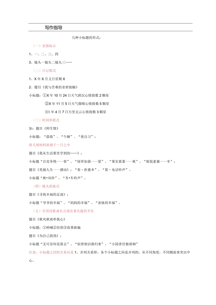 七年级作文指导——学习写小标题作文.docx_第2页