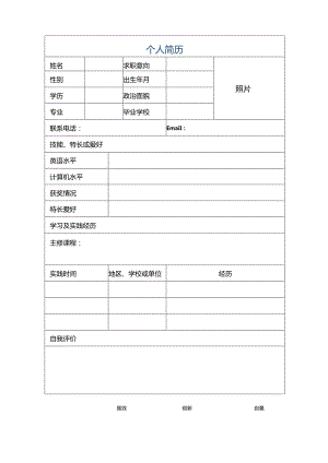 个人简历空白表格(50).docx