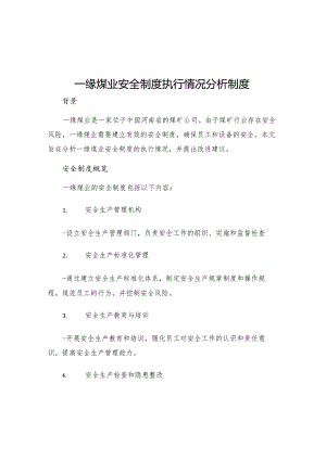 一缘煤业安全制度执行情况分析制度.docx