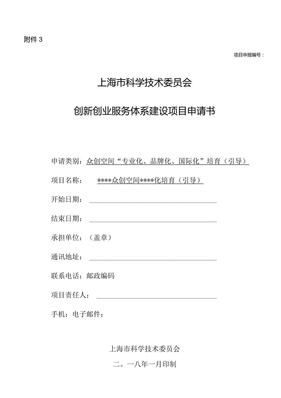 上海市创新创业服务体系建设项目申报书.docx_第1页