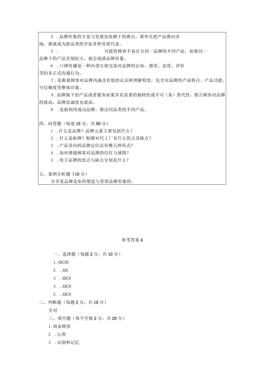 品牌管理期末试卷及答案2套.docx_第2页