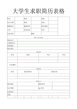 个人简历空白表格(97).docx