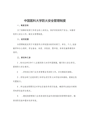 中国医科大学防火安全管理制度.docx