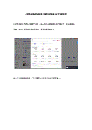小红书数据分析工具！露营经济爆火还是虚火_.docx