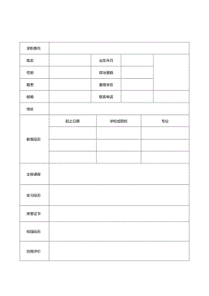 个人空白简历标准表(7).docx