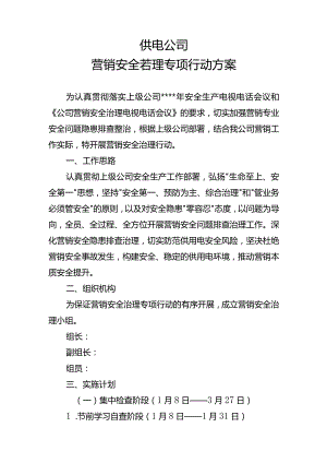 供电公司营销安全治理专项行动方案.docx