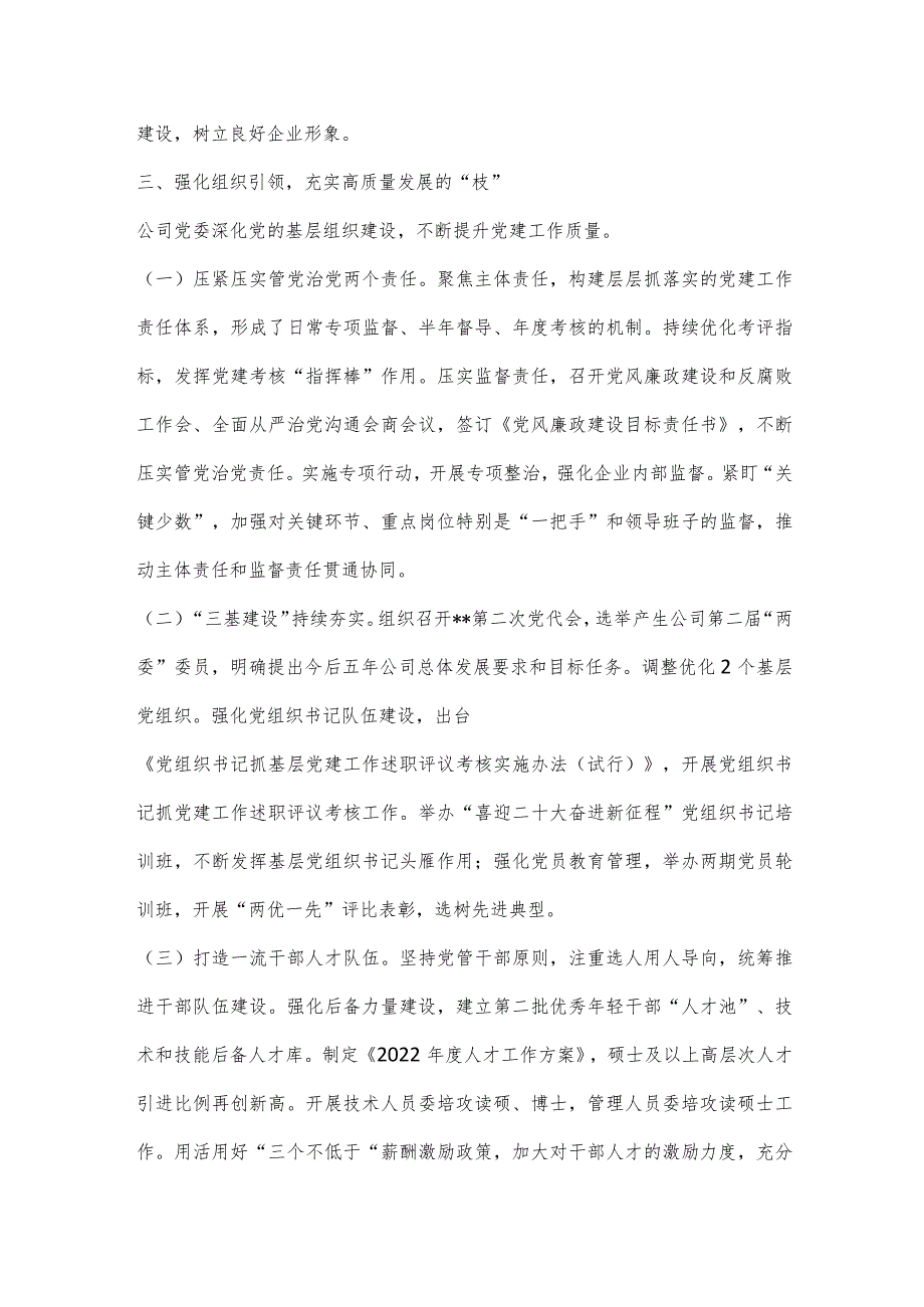 【最新党政公文】混合所有制企业党建引领高质量发展工作情况汇报（完整版）.docx_第3页